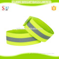 Reflective Fluorescent green adjustable elastic wrist strap